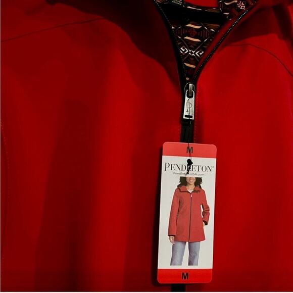 Pendleton Women's Jacket Wind Rain Resistant Red Hooded Size Medium NWT - Picture 6 of 10